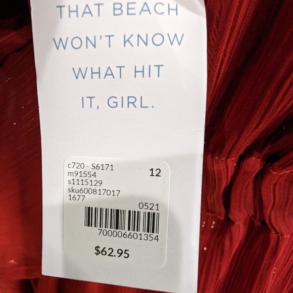 NWT Lane Bryant 3 piece Swim set, top 40C, swim skirt 16 & cover up - Picture 14 of 16